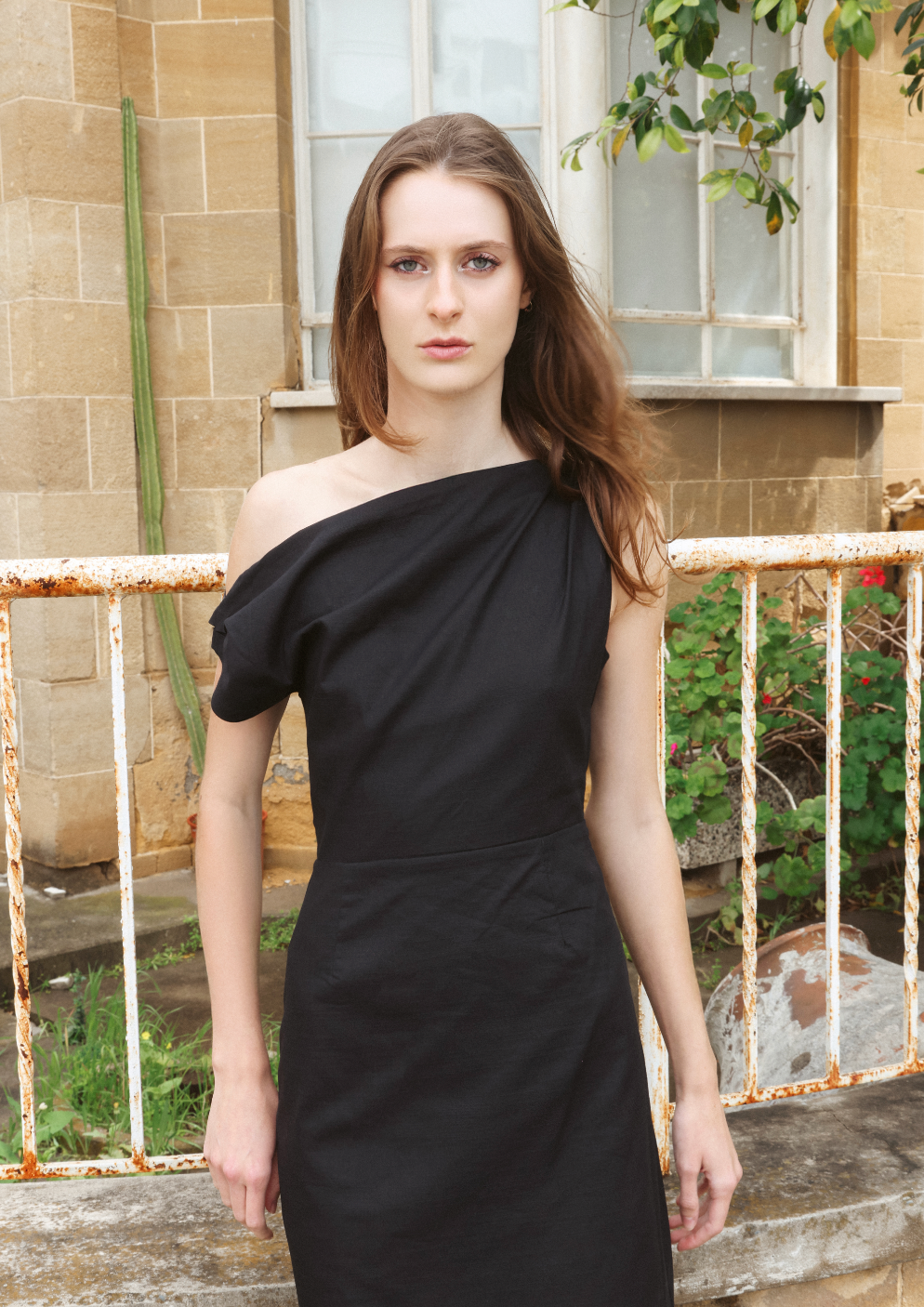 Asymmetrical linen dress