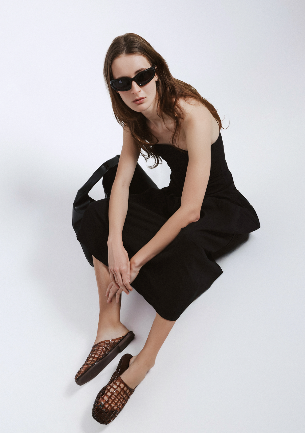Linen strapless dress