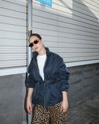 Zipped Nylon Bomber Jacket