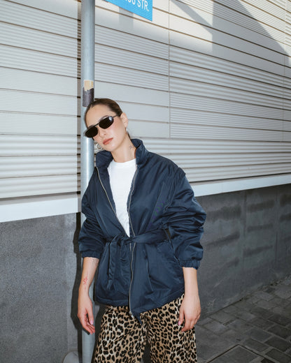 Zipped Nylon Bomber Jacket