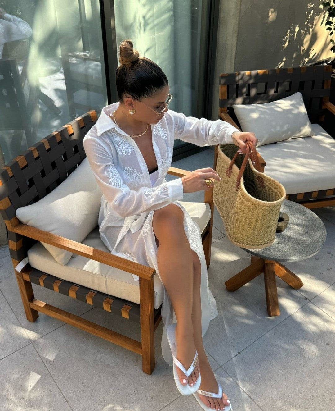 See-through kaftan dress