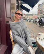 Boat neck sweater - Gray