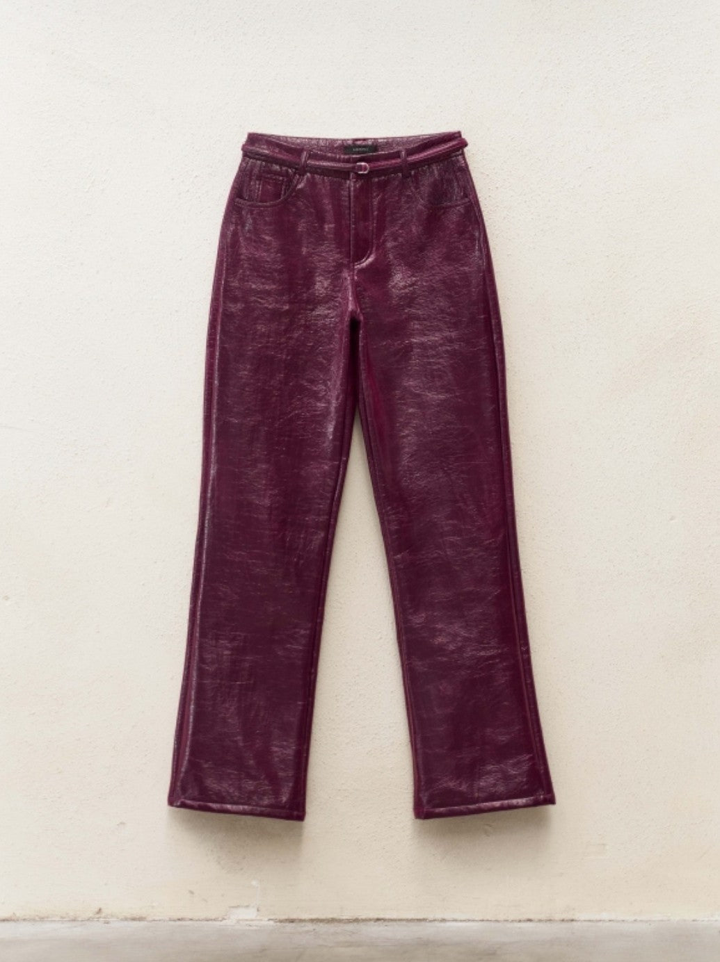 Burgundy PU pants