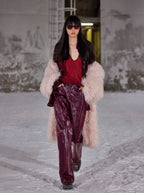 Burgundy PU pants