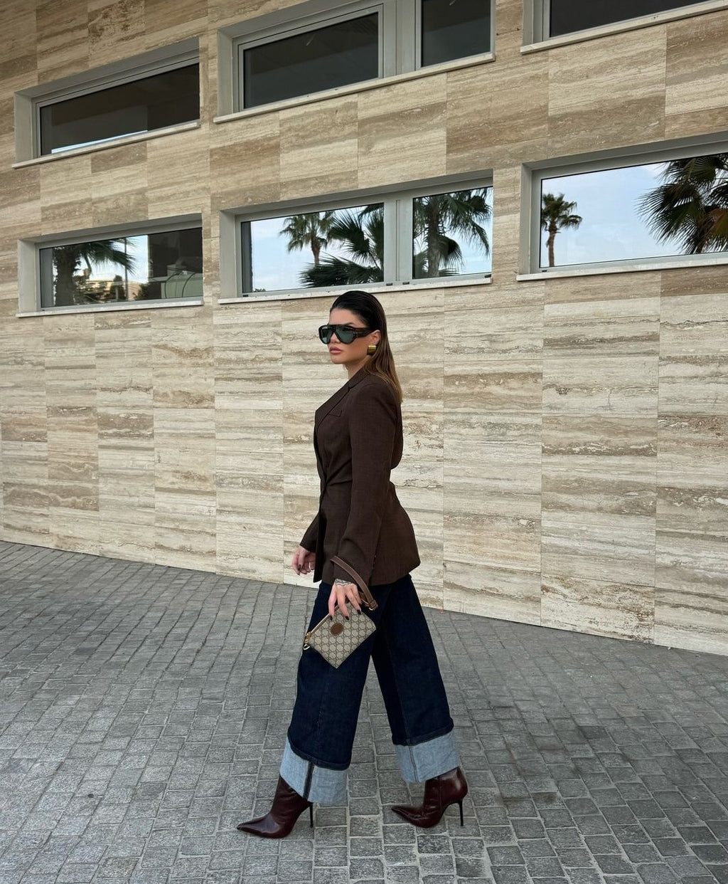 Raw canvas jean pants with cuffs