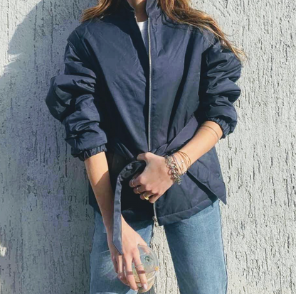 Zipped Nylon Bomber Jacket