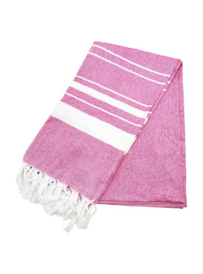 Flat Weave Beach Fouta with Stripes