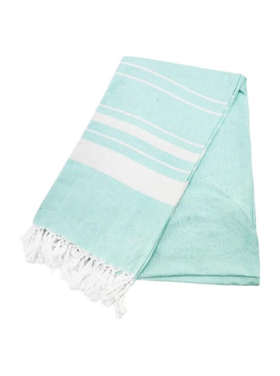 Flat Weave Beach Fouta with Stripes