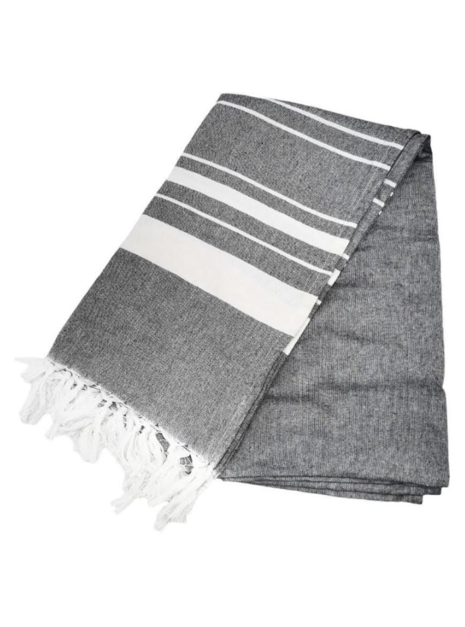 Flat Weave Beach Fouta with Stripes