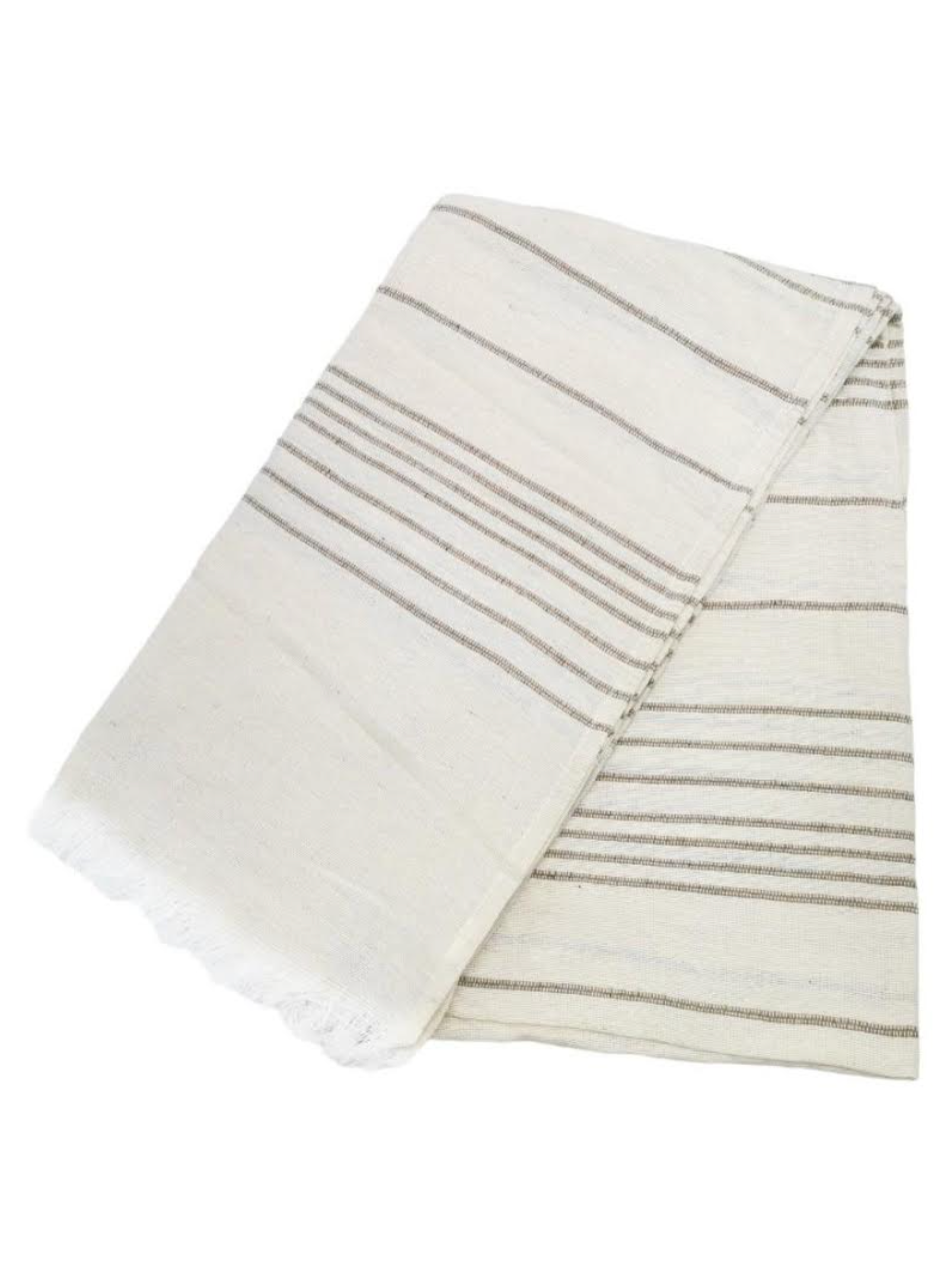 Flat Weave Beach Fouta with Stripes