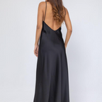 Open back maxi satin dress