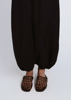 Openwork flat mules