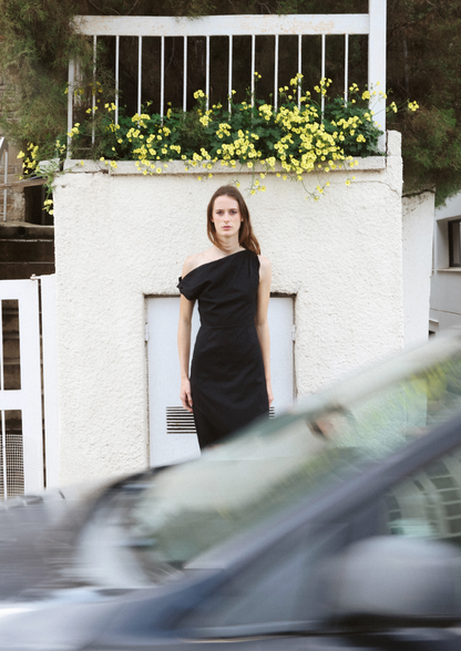 Asymmetrical linen dress