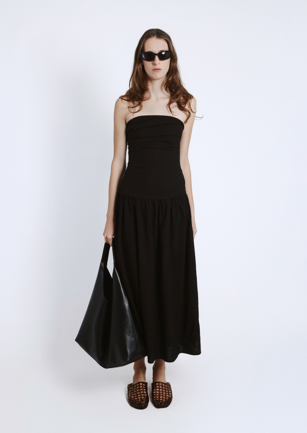 Linen strapless dress