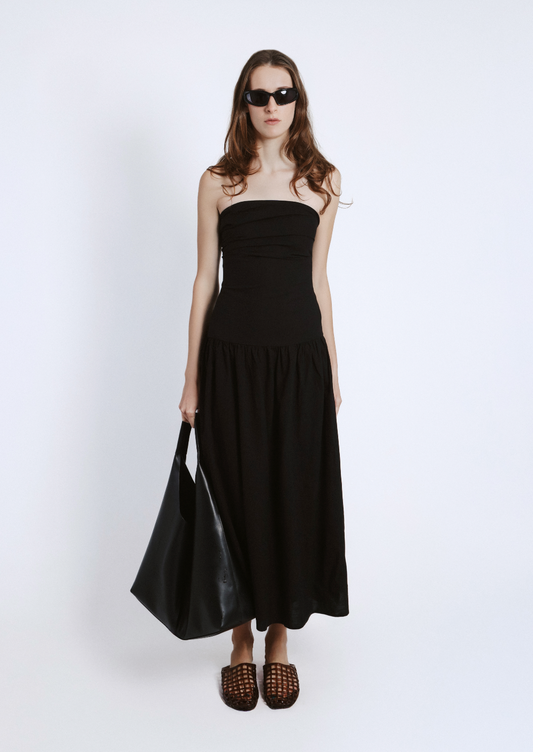 Linen strapless dress