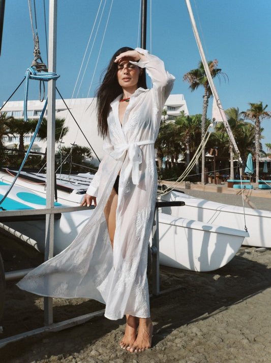 See-through kaftan dress
