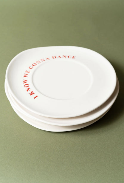 Sisi Ceramic Plate, "I Know We Gonna Dance", set of 2