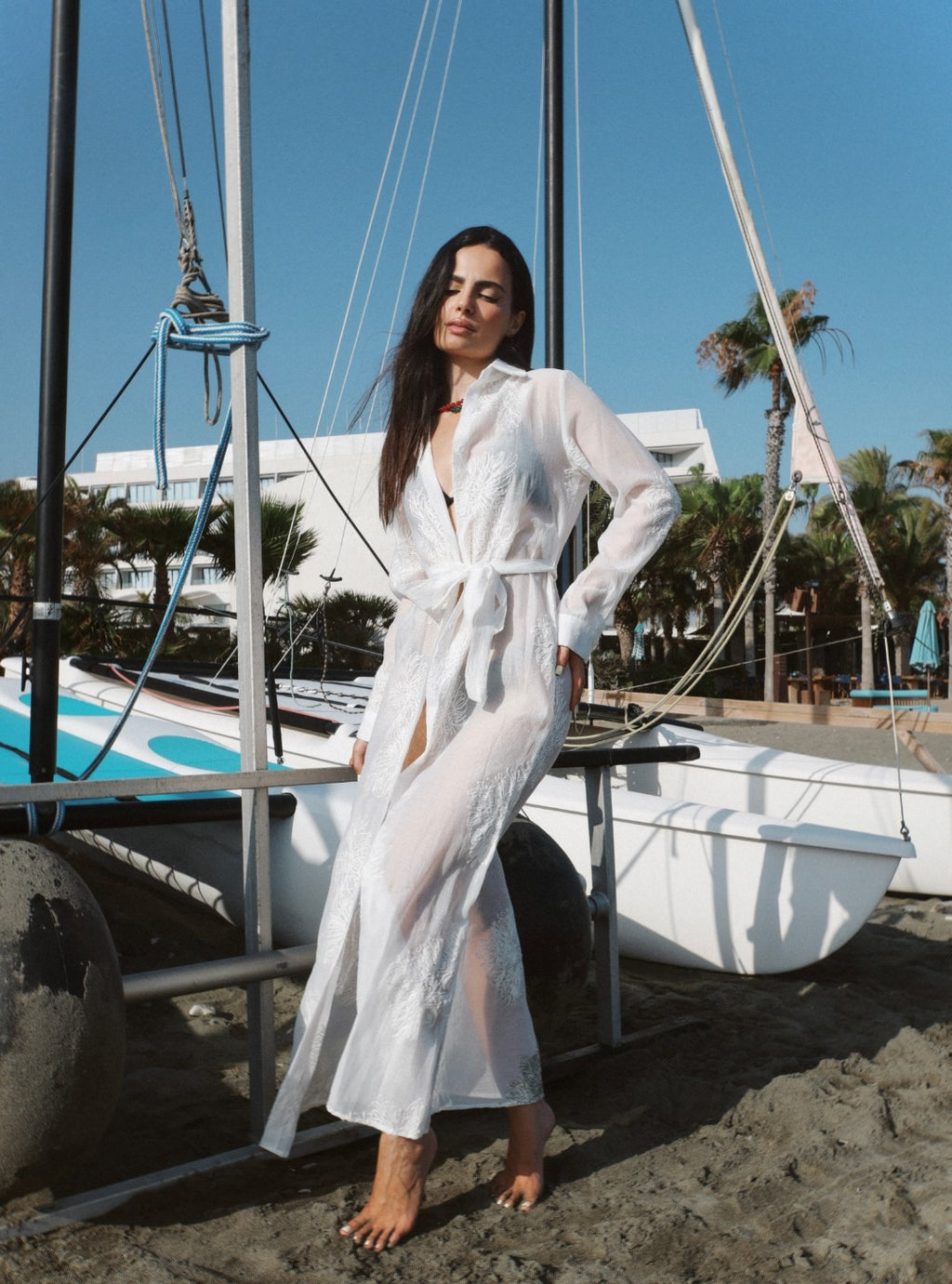 See-through kaftan dress
