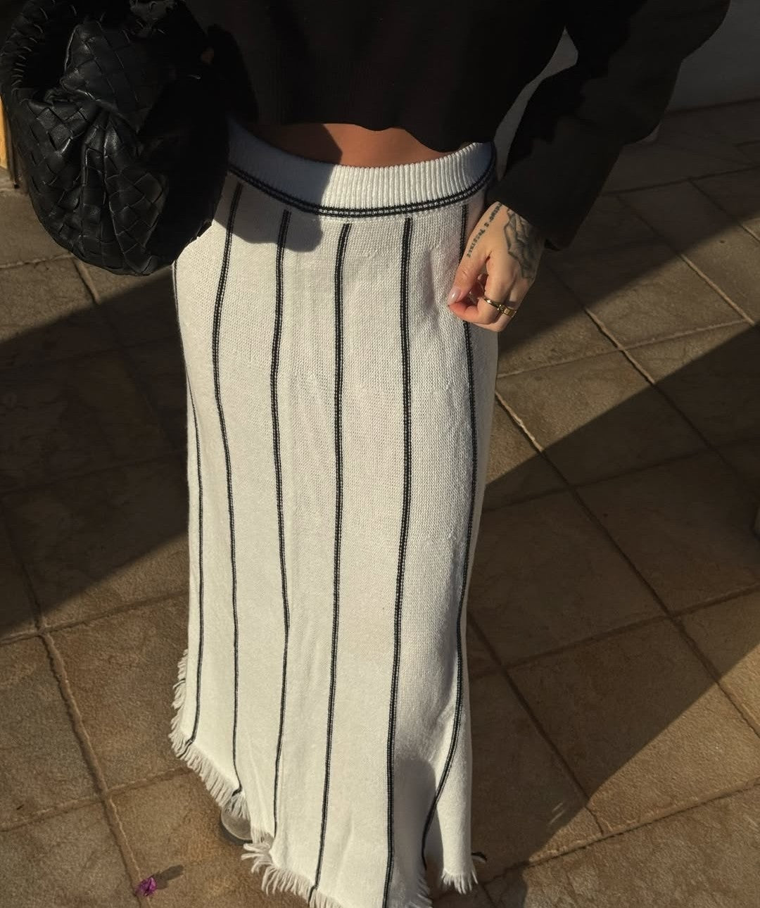 White knitwear skirt