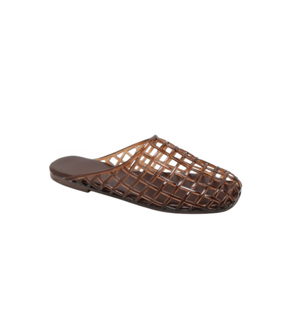 Openwork flat mules