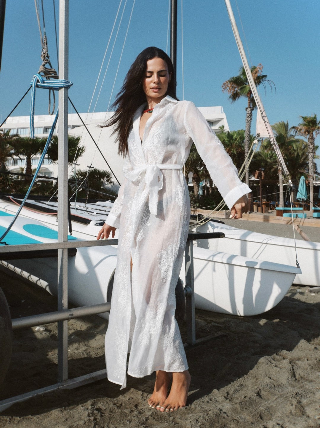 See-through kaftan dress