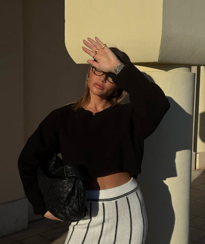 White knitwear skirt