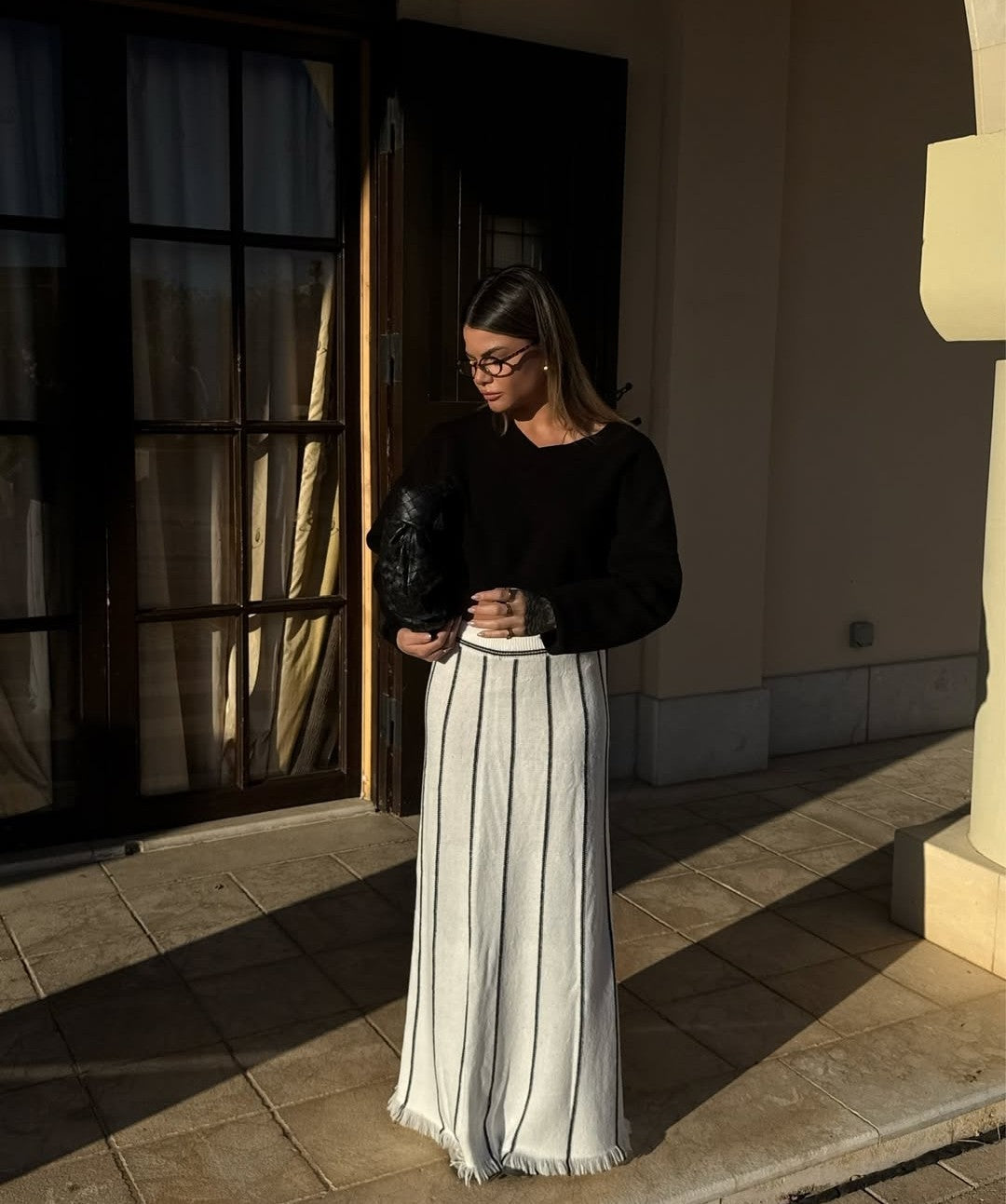 White knitwear skirt
