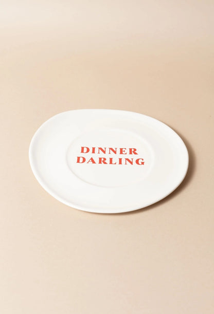 Sisi Ceramic Plate, "Dinner Darling", set of 2