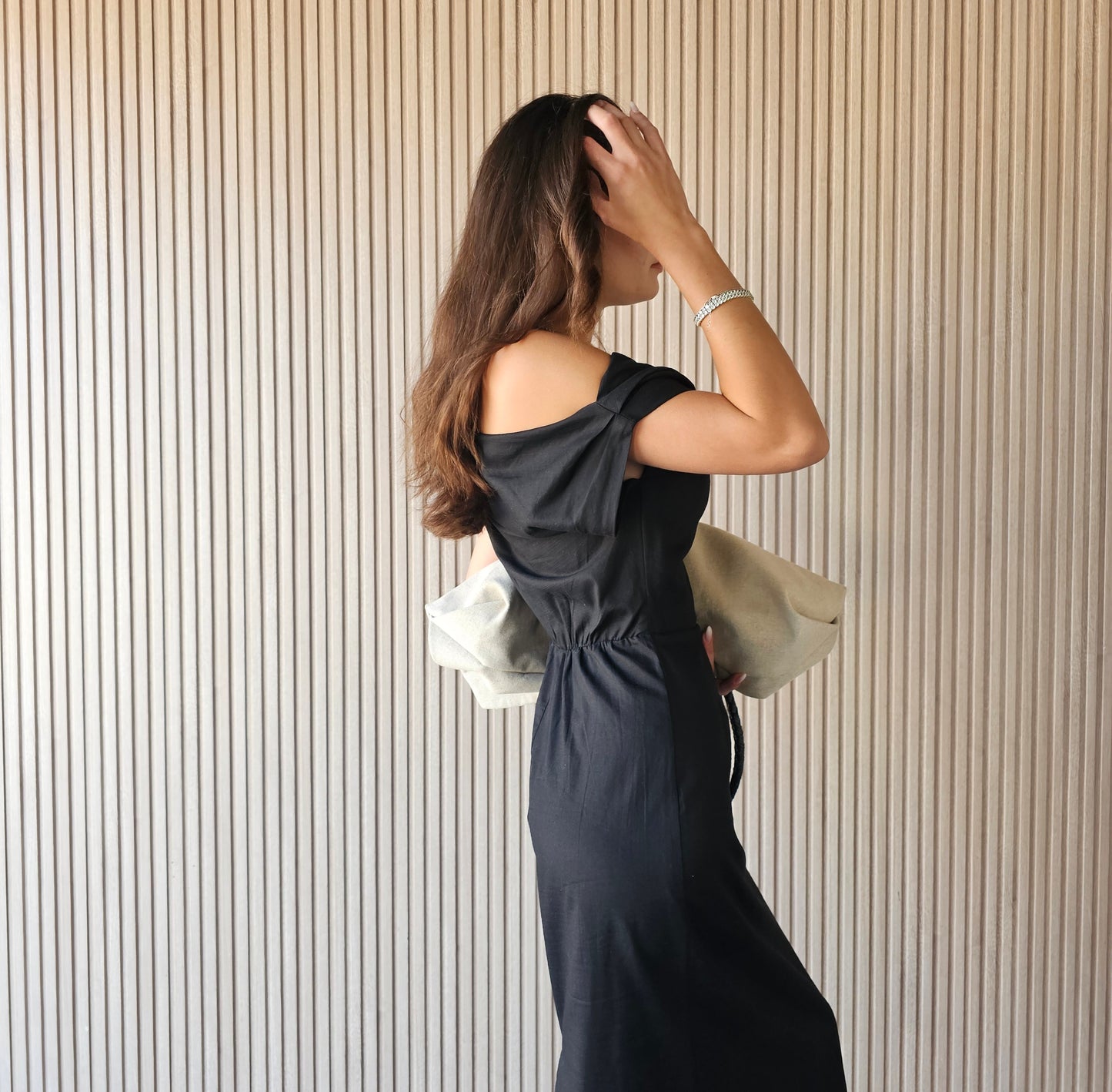 Asymmetrical linen dress