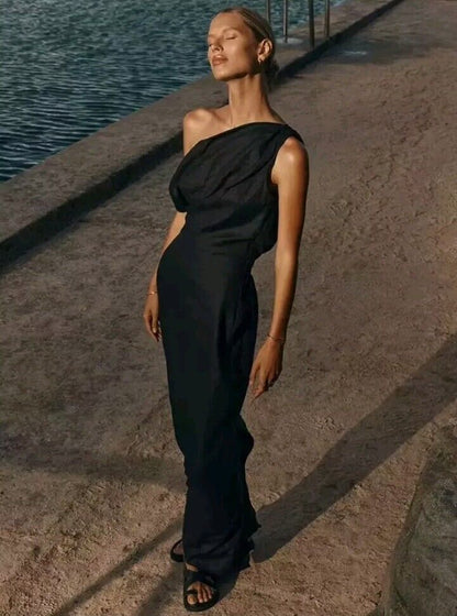 Asymmetrical linen dress